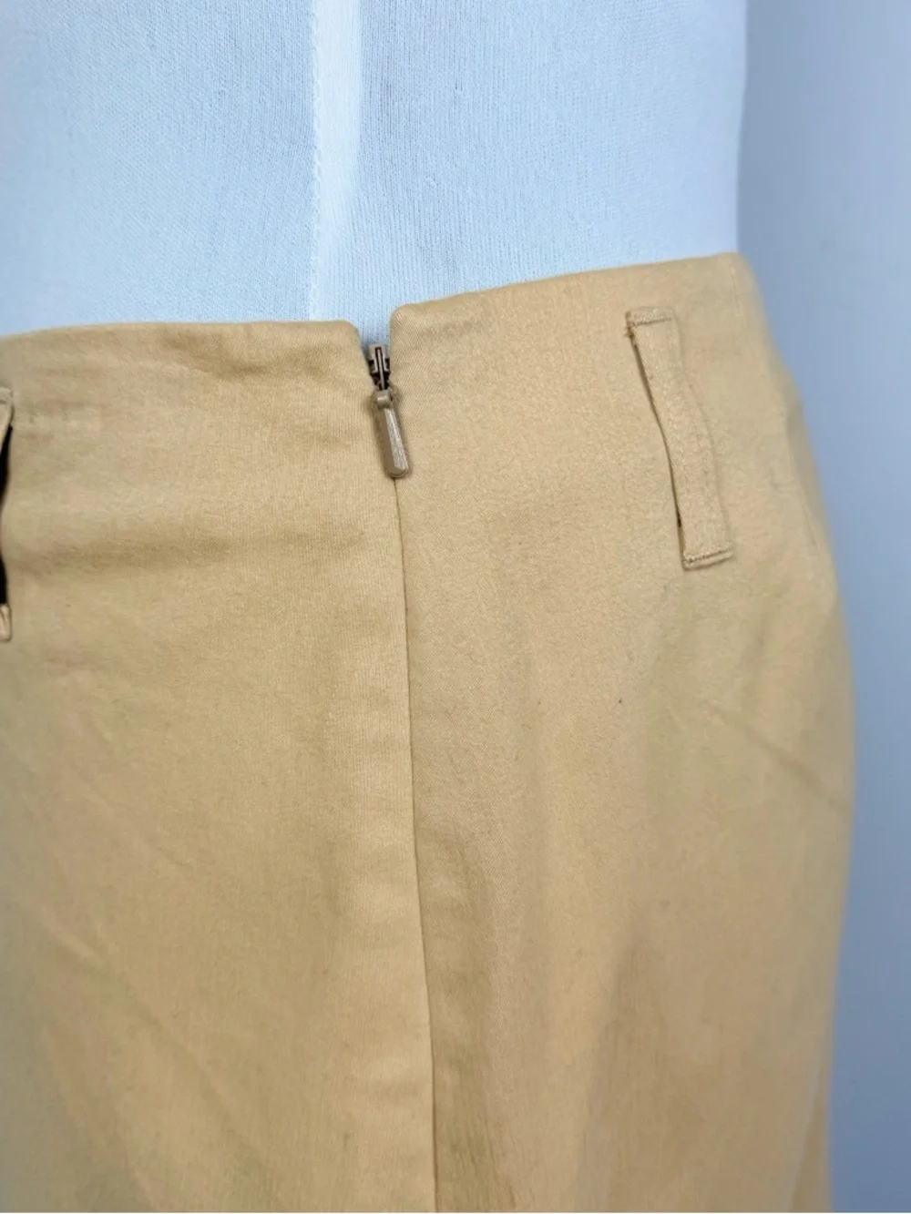 Brooks Brothers 346 Stretch Tan Khaki Cotton Pencil Skirt Size 4 - Picture 6 of 7